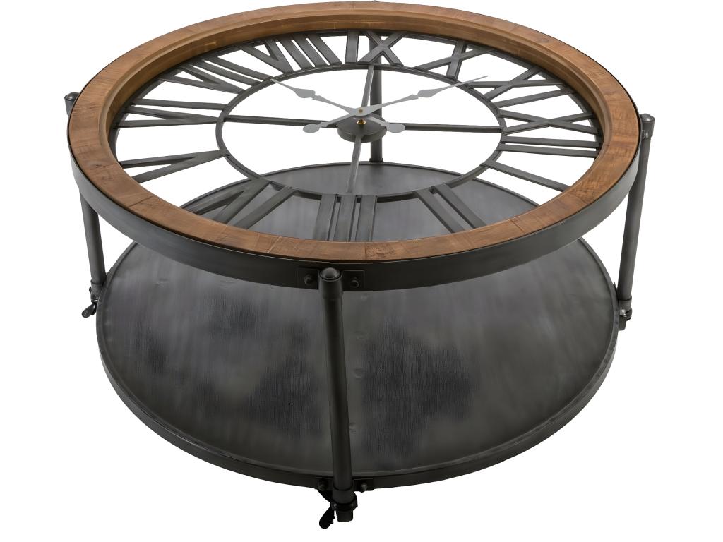 Metal clock coffee table - D- 89.5 x H- 47 cm