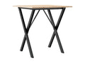 X-frame dining table, 60x60x75 cm, solid pine wood, cast iron