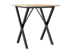 X-frame dining table, 60x60x75 cm, solid pine wood, cast iron