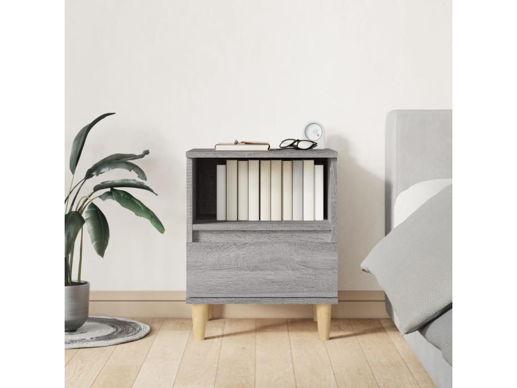 Homzora bedside table, grey, 40x35x50