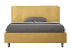 Homzora Large 140x190cm Padded Double Bed without Slatted Base, Ochre Microfiber