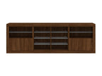Buffet with Homzoraères LED lights, brown oak, 202x37x67 cm