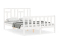 Bed frame without mattress, white, 140x200 cm, solid pine wood