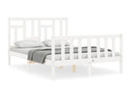 Bed frame without mattress, white, 140x200 cm, solid pine wood