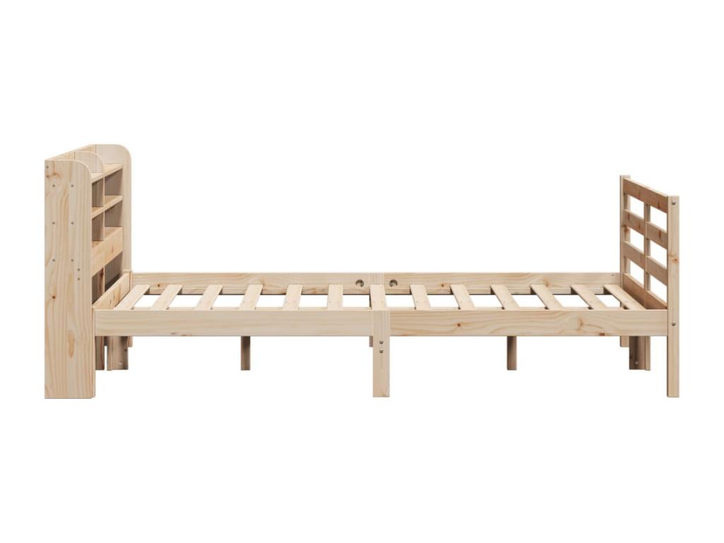 Bed frame with headboard, 135x190 cm, solid pine wood