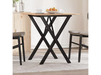 X-frame dining table, 60x60x75 cm, solid pine wood, cast iron