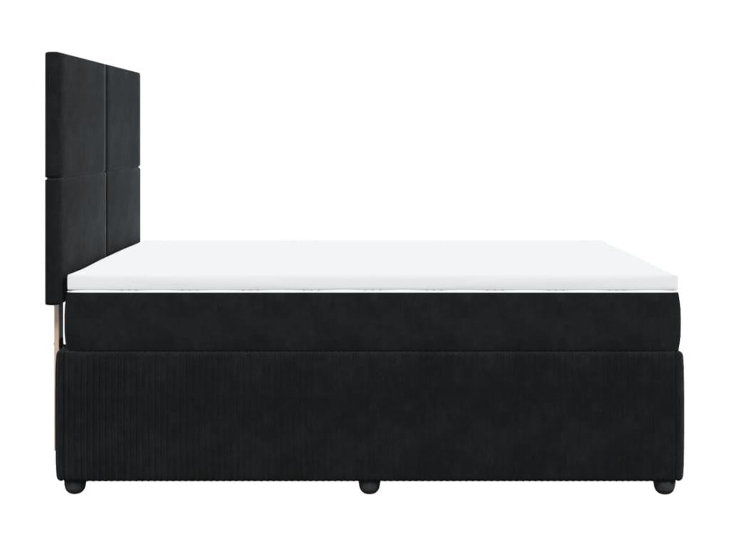 Homzora bed base with black velvet mattress, 140x190 cm