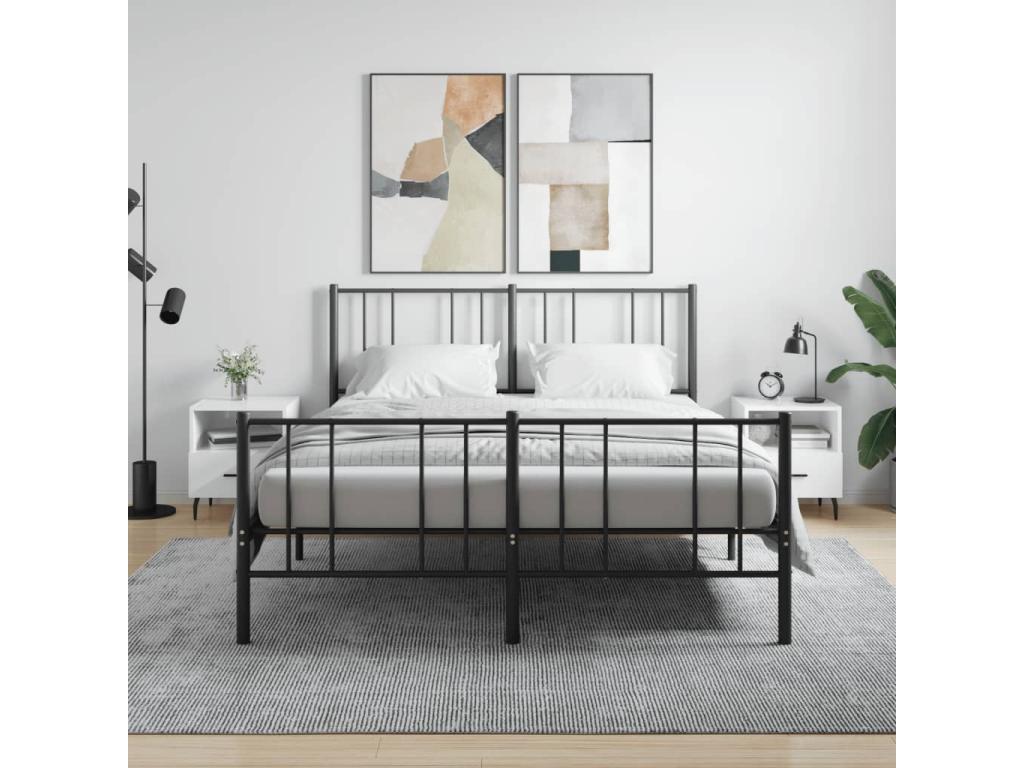 2-piece bedside tables, glossy white, 40x35x47.5 cm
