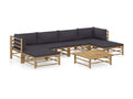Homzora 4 7-piece garden furniture set with dark grey cushions