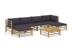 Homzora 4 7-piece garden furniture set with dark grey cushions