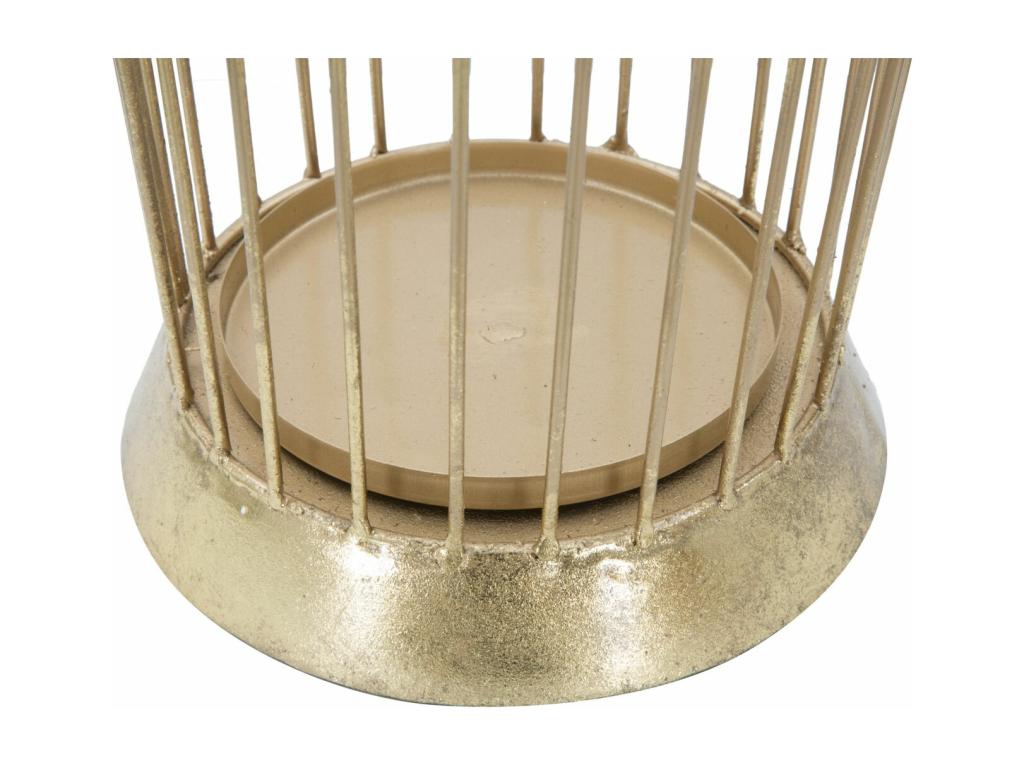 Linear umbrella stand in gold-tone metal, 26.5x23x68.5 cm