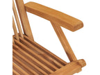 Garden chairs with black cushions, set of 2, solid teak wood