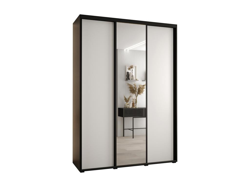 Homzora 3-Door Sliding Wardrobe 235.2/170/60 3 Doors Black/White/Black