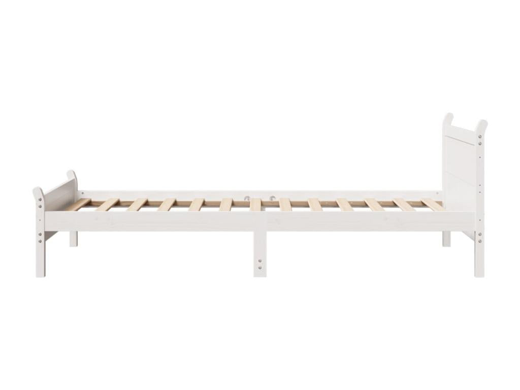 Bed frame without white mattress 90x190 cm solid pine wood