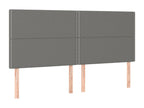 4-piece headboard set, dark grey, 80x5x78/88 cm, fabric