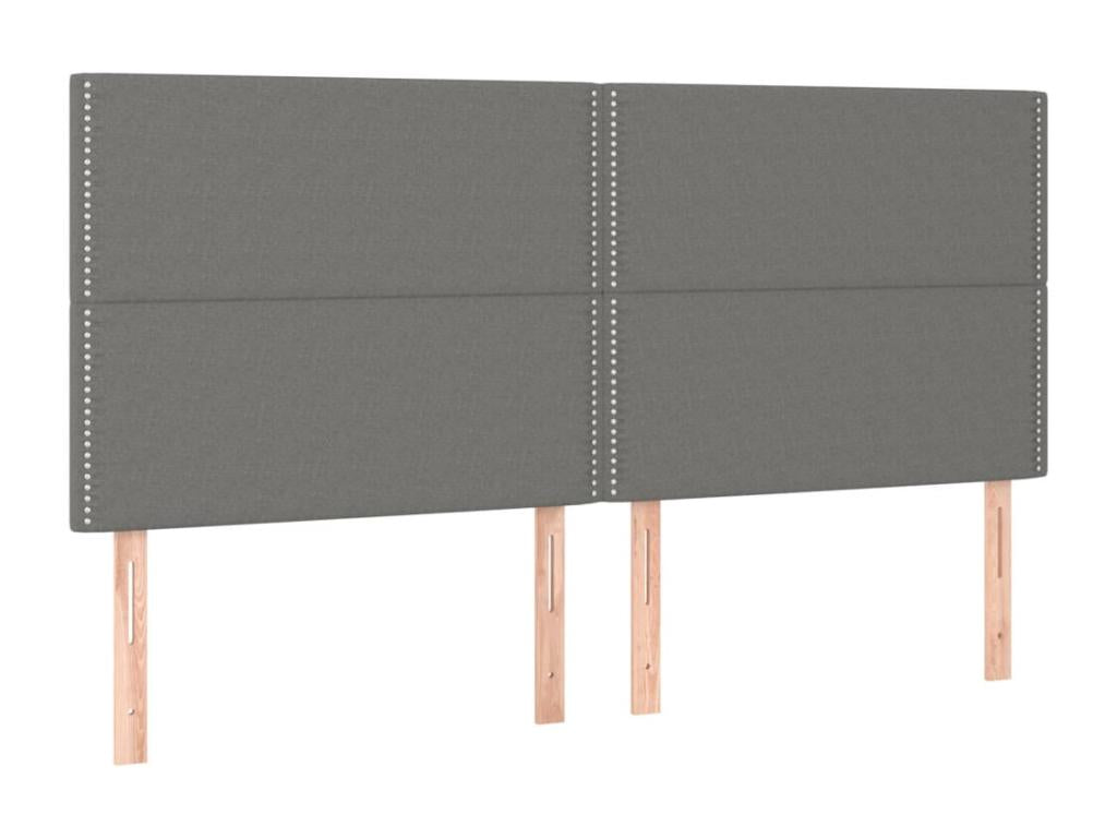 4-piece headboard set, dark grey, 80x5x78/88 cm, fabric
