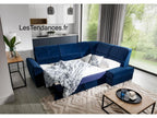 Homzora 270cm Right-Hand Corner Convertible Sofa in Dark Grey Fabric with Chrome Steel Legs