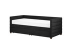 Homzora Velvet Daybed with Storage, 90x200 cm, Black