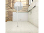 Walk-in shower enclosure 140x190cm with shelves and 90cm support bar, trimmable to 8mm, anti-limescale glass
