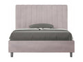 Homzora 1.5-person bed with 120x210 microfiber upholstered slatted base