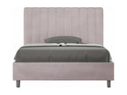 Homzora 1.5-person bed with 120x210 microfiber upholstered slatted base