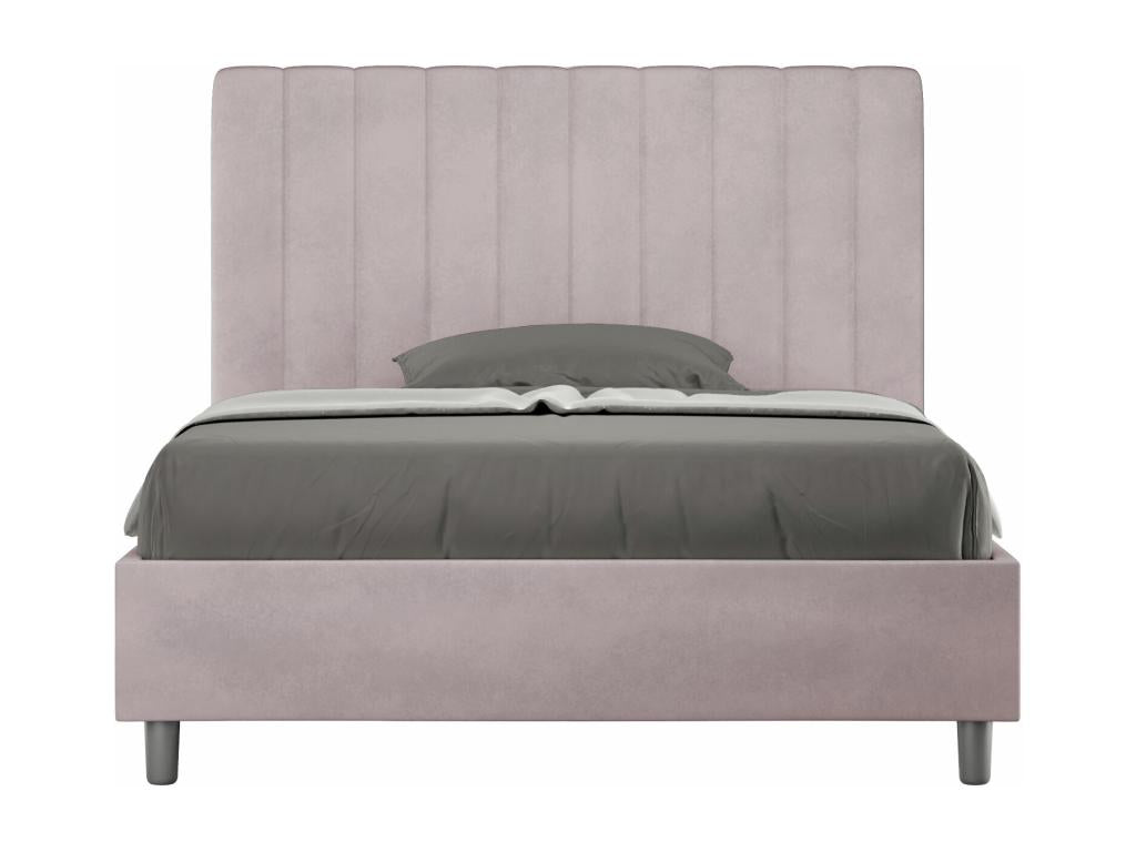 Homzora 1.5-person bed with 120x210 microfiber upholstered slatted base