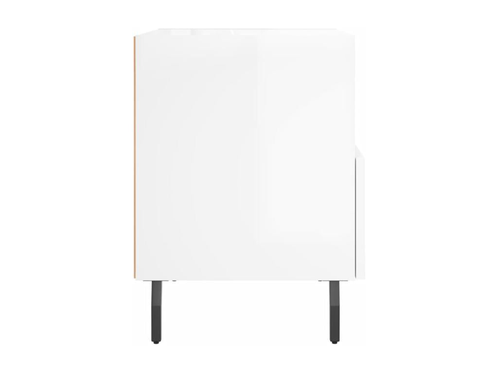 2-piece bedside tables, glossy white, 40x35x47.5 cm