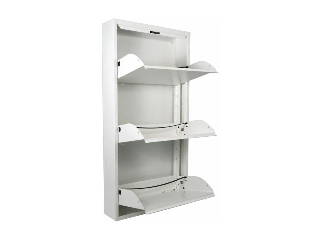 Homzora Steel Shoe Storage Cabinet with 3 Drop-Down Doors