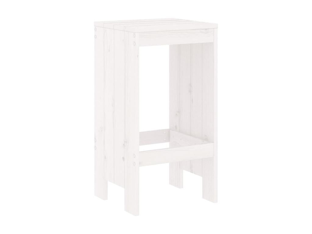 5-piece garden bar set, white solid pine wood