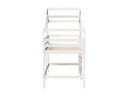 Bunk bed with ladder and white roof, 80x200cm, solid pine wood