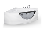 Homzora corner whirlpool bathtub with jets, 135cm wide x 135cm high x 54cm high, by Homzora