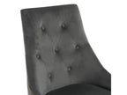 Set of 6 gondola chairs - velvet fabric - rubberwood legs - Grey