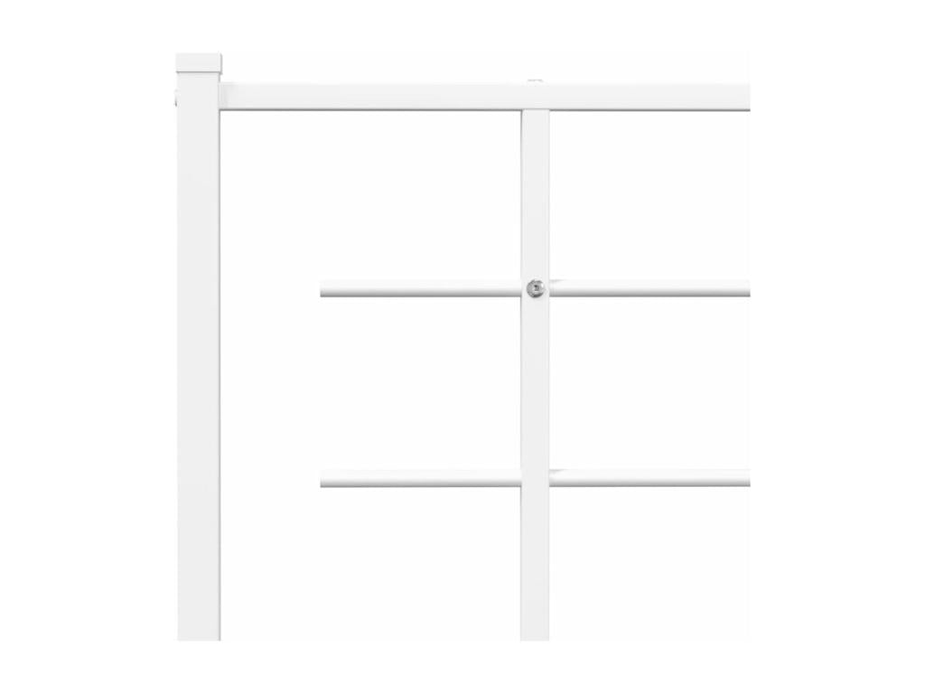 Metal bed frame with white headboard 75x190 cm