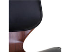 2x Retro Design Bentwood Dining Chairs, Black Synthetic Walnut 04 0000216
