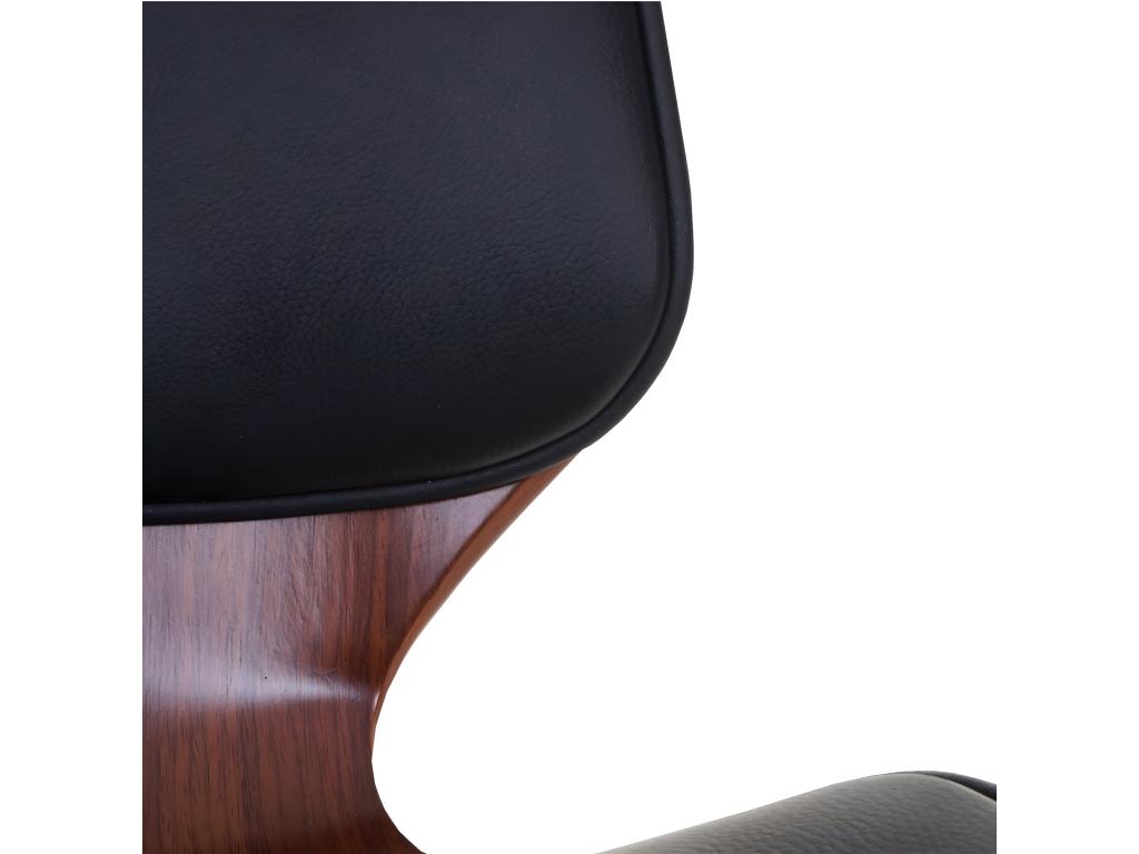 2x Retro Design Bentwood Dining Chairs, Black Synthetic Walnut 04 0000216