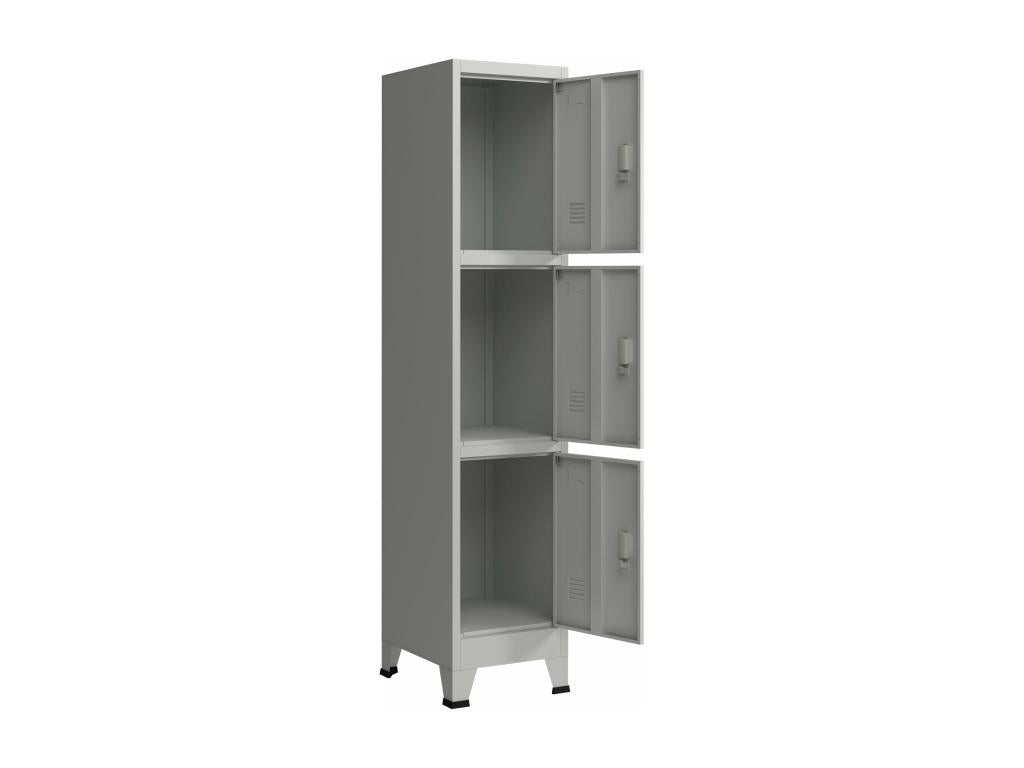 Grey office locker cabinet 180x38x45 cm 03 0006347