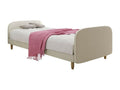 Homzora 125 Unique Bed, Light Brown, 90x200cm, Upholstered, Slatted Base to Homzora 90x210x63cm
