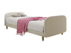 Homzora 125 Unique Bed, Light Brown, 90x200cm, Upholstered, Slatted Base to Homzora 90x210x63cm