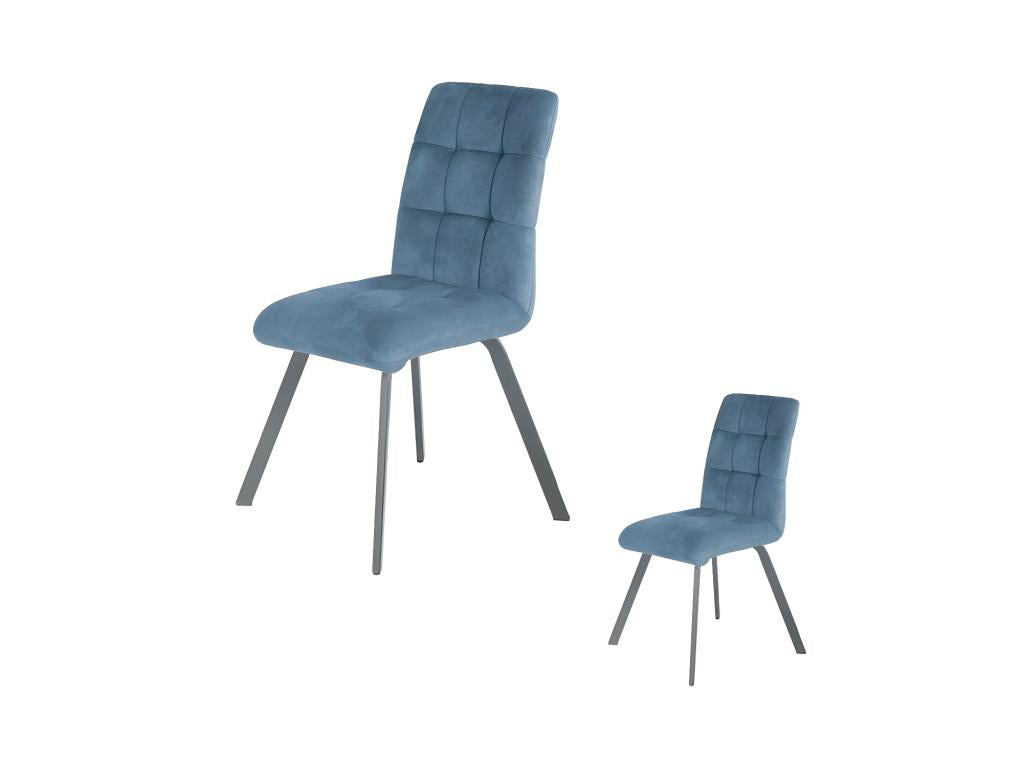 Homzora Upholstered Chairs, Fabric/Metal, Blue - Homzora