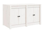 White outdoor kitchen cabinet made of solid pine wood