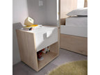 Children's bedside table/nightstand in oak/white - Length 40 x Height 42 x Depth 33 cm
