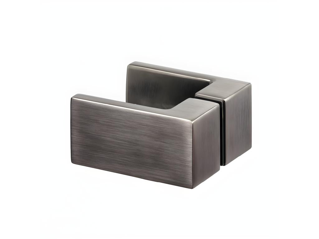 Homzora Gunmetal Brushed 90x110cm left-hand pivoting brushed stainless steel shower enclosure with front access
