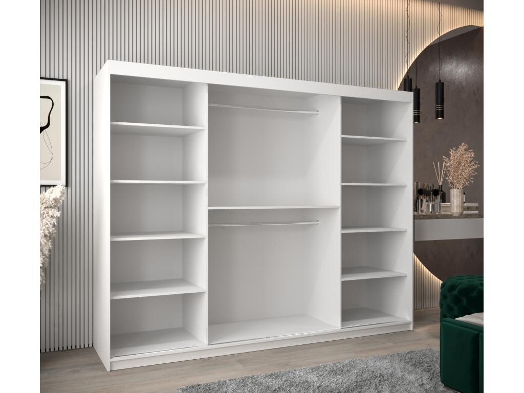 Homzora 1 Sliding Door Wardrobe 200/250/62 3 Doors White/White