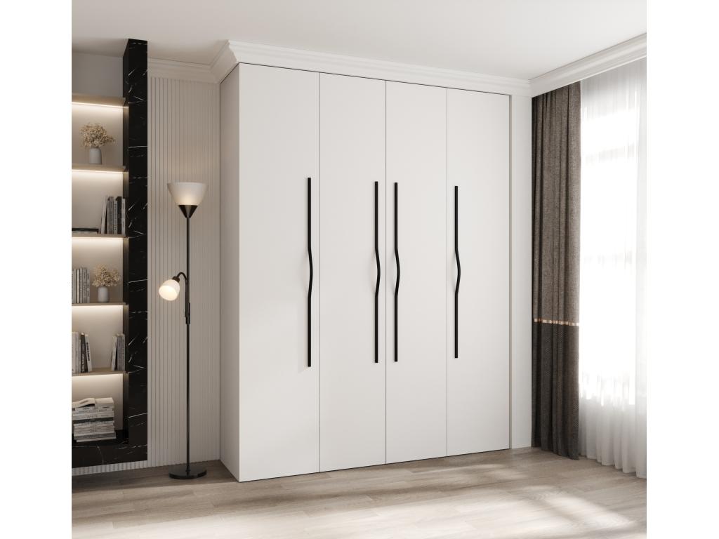 Como 2 245.5/190/40 4-door hinged door wardrobe, white/black