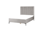 Homzora Velvet Ottoman Bed 140x200 cm Light Grey
