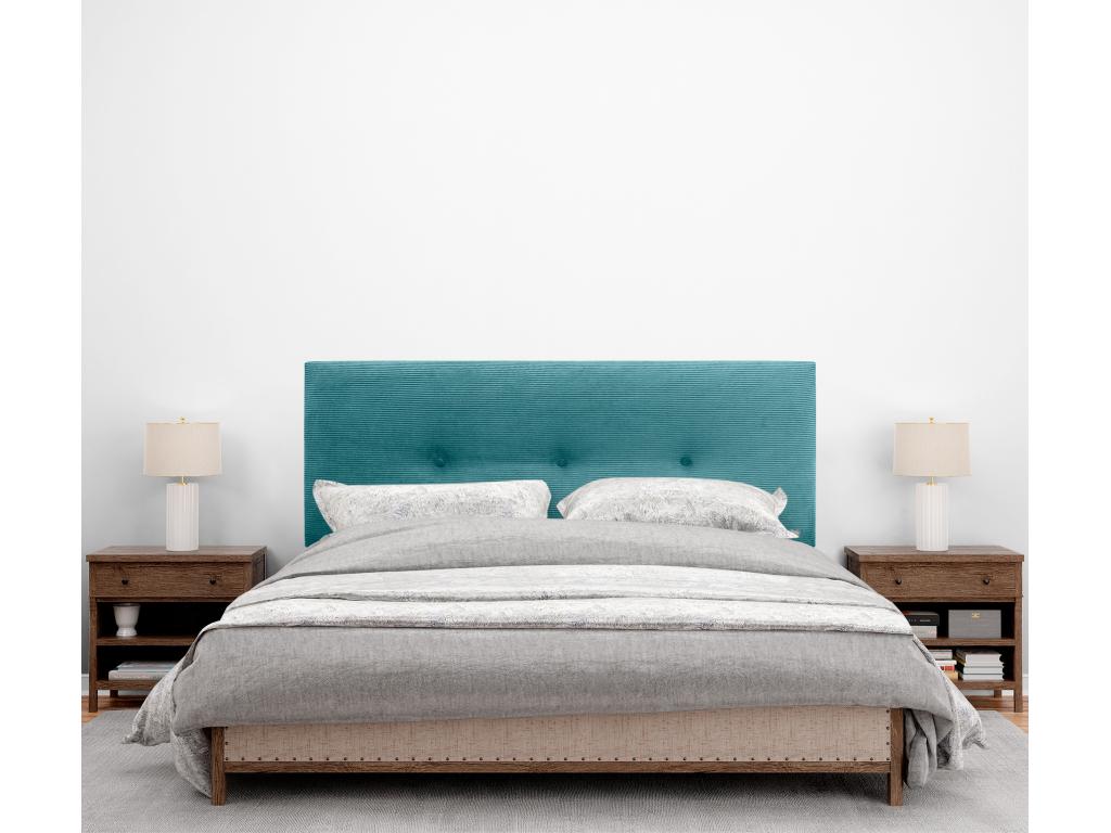 Homzora Plain Corduroy Headboard with Buttons 150x105 with Bed Legs 150/160 - Green Homzora