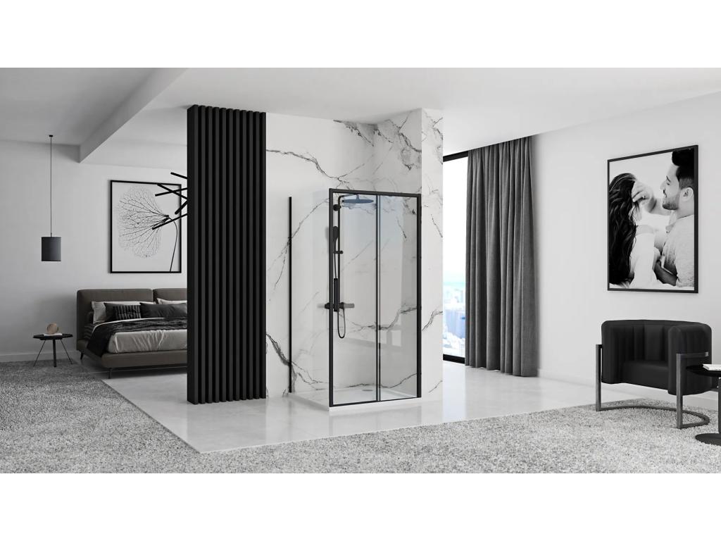 Homzora Rapid Shower Enclosure, 140x80cm, Black