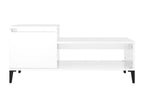 Coffee table, glossy white, 100x50x45 cm, engineered wood