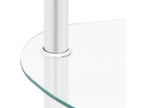 2-Tier Side Table, Transparent, 38x38x50 cm, Tempered Glass