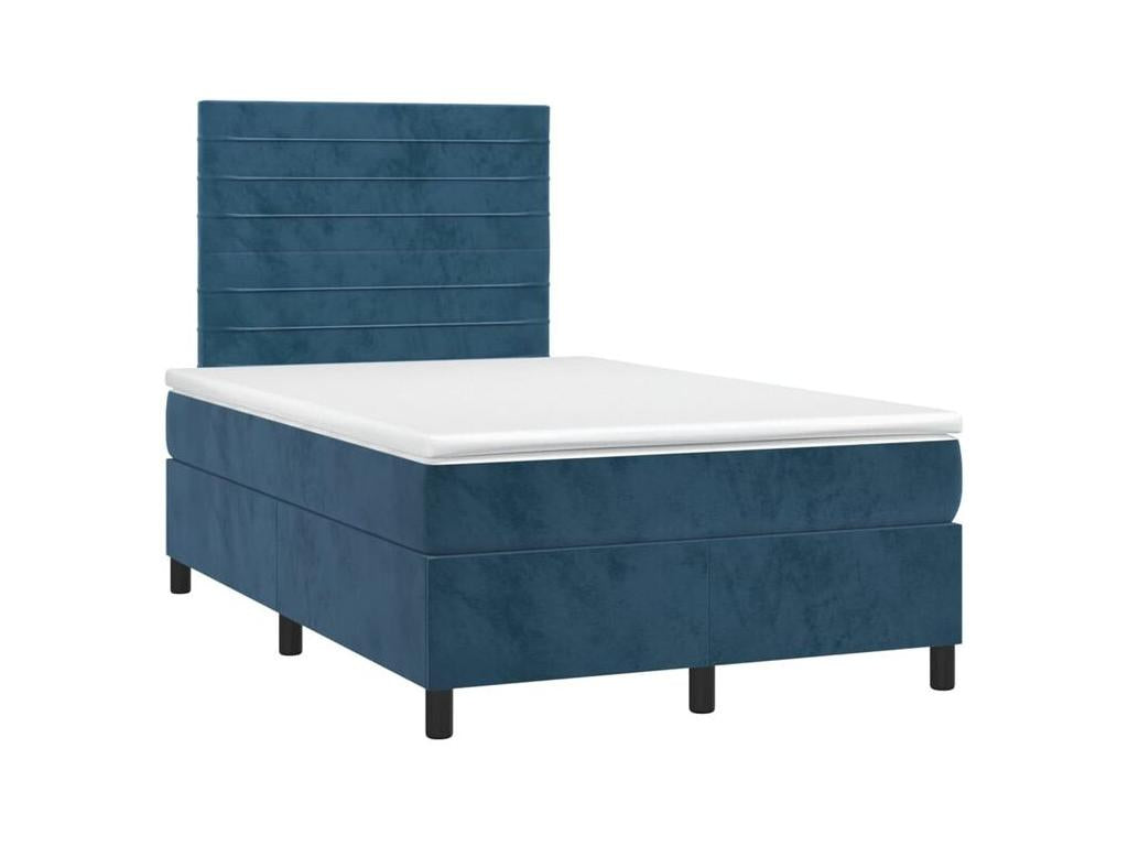 Homzora bed base and mattress, Dark Blue 120x200 Velvet